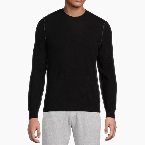 Naadam Contrast trimmed Cashmere Wool Crewneck Sweater Size Medium - Picture 1 of 10